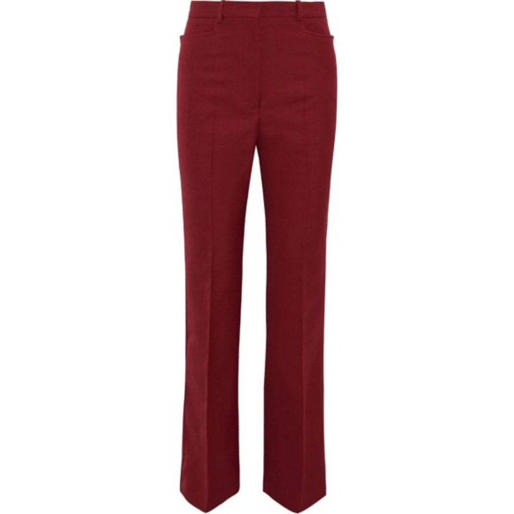 Victoria Beckham Burgundy Grain de Poudre Straight-Leg Pants Size 4